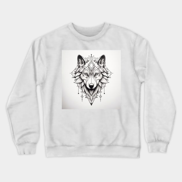 Wolf Tattoo 1 Crewneck Sweatshirt by AstroRisq